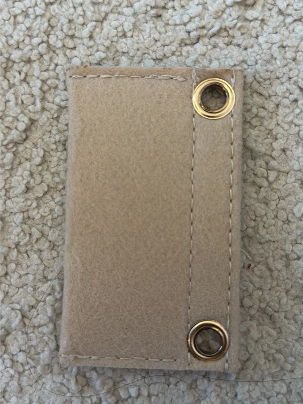 Beige Felt Key/accessory Organizer with Gold Grommets